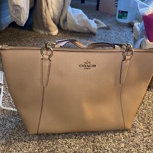 Coach light pink Leather Tote Bag